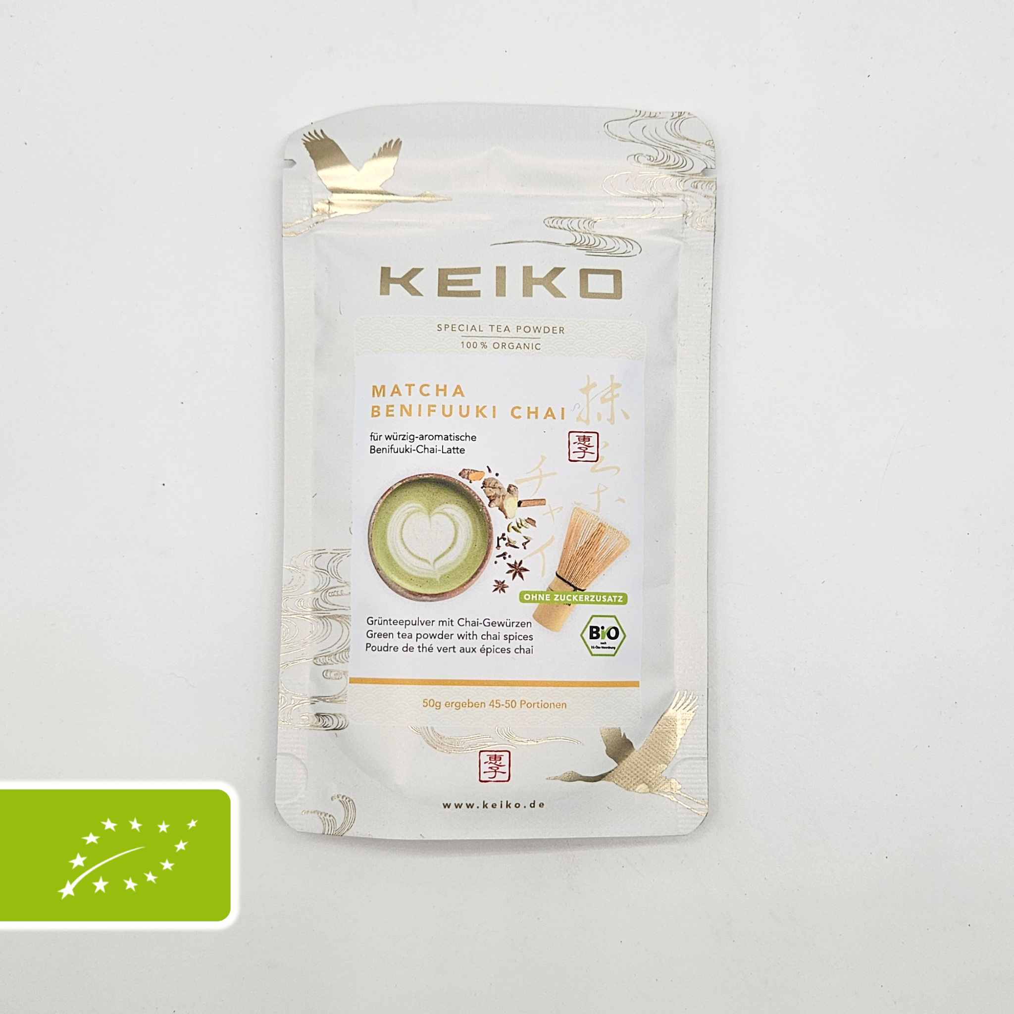 Keiko Matcha Benifuuki Chai, bio
